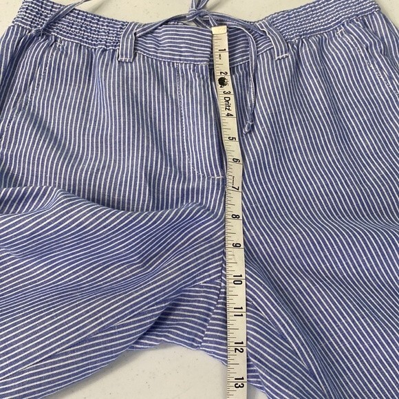 Talbots Easy Drawstring Stripe Pant Linen Cotton Coastal Loose Fit Comfy Airy - Picture 15 of 16